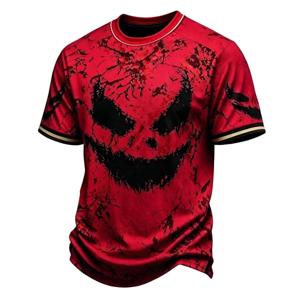 CONFREE Halloween Mens Short Sleeve Tshirts Crew Neck Pumpkin Face Graphic Lightweight Hallowmas T-Shirts for Men