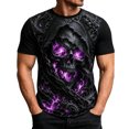 thumbnail image 1 of CONFREE Halloween Mens Short Sleeve Tshirts Crew Neck Skeleton Graphic Lightweight Hallowmas T-Shirts for Men, 1 of 5