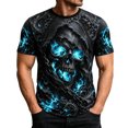 thumbnail image 1 of CONFREE Halloween Mens Short Sleeve Tshirts Crew Neck Skeleton Graphic Lightweight Hallowmas T-Shirts for Men, 1 of 5