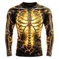 thumbnail image 1 of CONFREE Halloween Mens Short Sleeve Tshirts Crew Neck Spooky Skeleton Graphic Lightweight Fall Casual Tees, 1 of 6