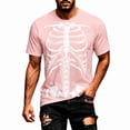 thumbnail image 1 of CONFREE Halloween Mens Short Sleeve Tshirts Crew Neck Spooky Skeleton Graphic Lightweight T-Shirts, 1 of 4