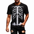 thumbnail image 1 of CONFREE Halloween Mens Short Sleeve Tshirts Crew Neck Spooky Skeleton Graphic Lightweight T-Shirts, 1 of 4