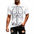thumbnail image 1 of CONFREE Halloween Mens Short Sleeve Tshirts Crew Neck Spooky Skeleton Graphic Lightweight T-Shirts, 1 of 4
