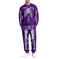 thumbnail image 1 of CONFREE Halloween Mens Sweatsuit 2 Peice Sets Lined Track Suit for Men Hallowmas Skeleton Graphic Sweatshirts Joggers Outfits Warm Fall Winter Tracksuits, 1 of 5