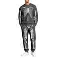 thumbnail image 1 of CONFREE Halloween Mens Sweatsuit 2 Peice Sets Lined Track Suit for Men Hallowmas Skeleton Graphic Sweatshirts Joggers Outfits Warm Fall Winter Tracksuits, 1 of 5