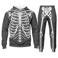 thumbnail image 1 of CONFREE Halloween Mens Sweatsuit 2 Peice Sets Hallowmas Men's Jogging Tracksuit Set Skeleton Graphic Pullover Hoodies Pants Athletic Sweat Suit for Men, 1 of 4