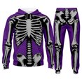 thumbnail image 1 of CONFREE Halloween Mens Sweatsuit 2 Peice Sets Hallowmas Men's Jogging Tracksuit Set Skeleton Graphic Pullover Hoodies Pants Athletic Sweat Suit for Men, 1 of 4