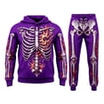 thumbnail image 1 of CONFREE Halloween Mens Sweatsuit 2 Peice Sets Hallowmas Men's Jogging Tracksuit Set Skeleton Graphic Pullover Hoodies Pants Athletic Sweat Suit for Men, 1 of 3