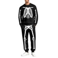 thumbnail image 1 of CONFREE Halloween Mens Track Suit 2 Peice Set Lined Sweat Suit for Men Hallowmas Skeleton Graphic Sweatshirts Joggers Outfits Warm Fall Winter Sweatsuits Set, 1 of 5