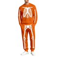 thumbnail image 1 of CONFREE Halloween Mens Track Suit 2 Peice Set Lined Sweat Suit for Men Hallowmas Skeleton Graphic Sweatshirts Joggers Outfits Warm Fall Winter Sweatsuits Set, 1 of 4