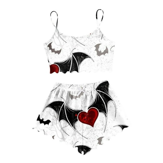 CONFREE Halloween Pajamas For Women Sleeveless Cartoon Pumpkin Ghost Sleepwear Tank Tops Shorts Hallowmas Pjs For Women Cozy Nightwear