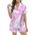thumbnail image 1 of CONFREE Halloween Pajamas for Women Set Short Sleeve Satin Sleepwear Tops Shorts Hallowmas Pumpkin Ghost Pjs for Women Cozy Nightwear, 1 of 5