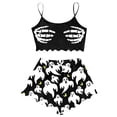 thumbnail image 1 of CONFREE Halloween Pajamas for Women Set Sleeveless Skeleton Sleepwear Tops Shorts Sexy Hallowmas Pjs for Women Cozy Nightwear, 1 of 4