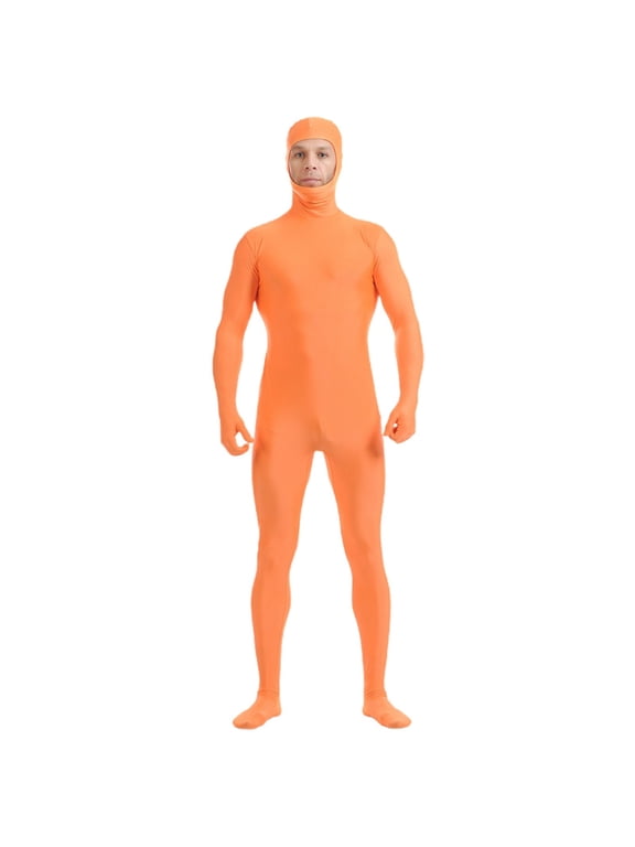 Halloween Unisex Men Womens Full Bodysuits Open Face Stretchy Zentai One Piece Unitard Hallowmas