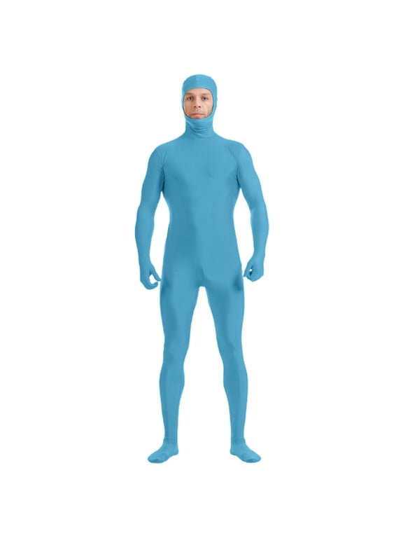 Halloween Unisex Men Womens Full Bodysuits Open Face Stretchy Zentai One Piece Unitard Hallowmas