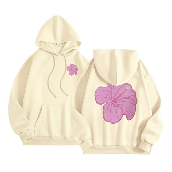 CONFREE Hoodies For Women Floral Prints Hoodies For Women Trendy Long Sleeve Casual Pullover Sweatshirts With Pockets Comfy Winter Clothes