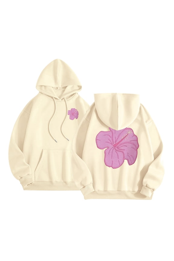 Hoodies For Women Floral Prints Hoodies For Women Trendy Long Sleeve Casual Pullover Sweatshirts With Pockets Comfy Winter Clothes