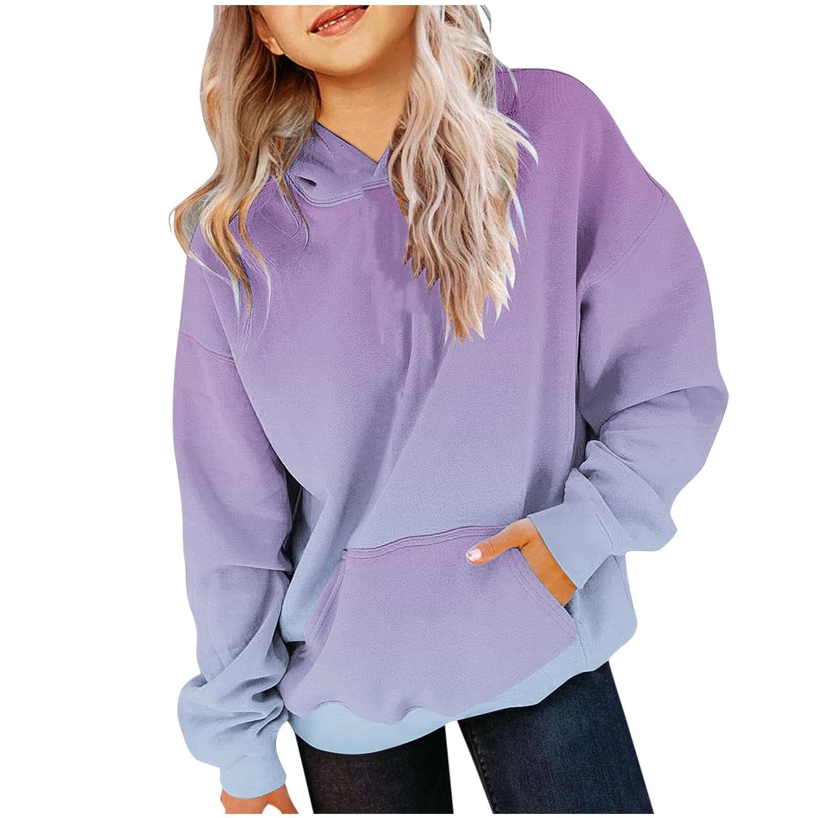 Icyzone Women's Fleece Lined Hoodie - Oversized Pullover With Kangaroo Pocket & Drawstring, Casual Warm Sweatshirt
