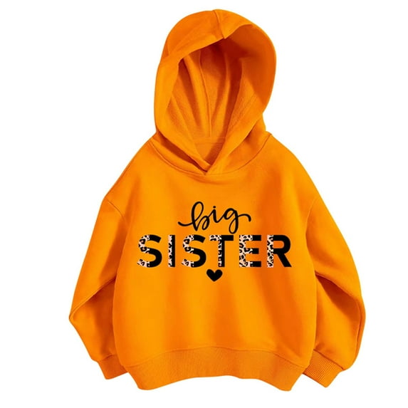 CONFREE Hoodies for Teen Girls Long Sleeve Hooded Sweatshirt for Girls Trendy Big Sister Letter Prints Fashion Preppy Pullover Tops