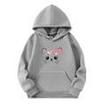 thumbnail image 1 of CONFREE Hoodies for Teen Girls Long Sleeve Hooded Sweatshirt for Girls Trendy Cute Cat Prints Fashion Preppy Pullover Tops, 1 of 3
