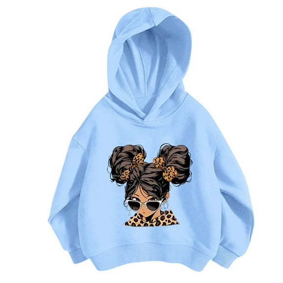 CONFREE Hoodies for Teen Girls Long Sleeve Hooded Sweatshirt for Girls Trendy Prints Fashion Preppy Pullover Tops