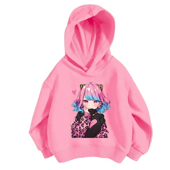 CONFREE Hoodies for Teen Girls Long Sleeve Hooded Sweatshirt for Girls Trendy Prints Fashion Preppy Pullover Tops