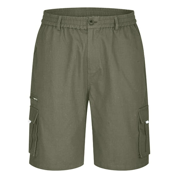 CONFREE Men's Baggy Shorts Solid Color Cargo Shorts For Men Soft Loose Fit Shorts With Elastic Waist Drawstring