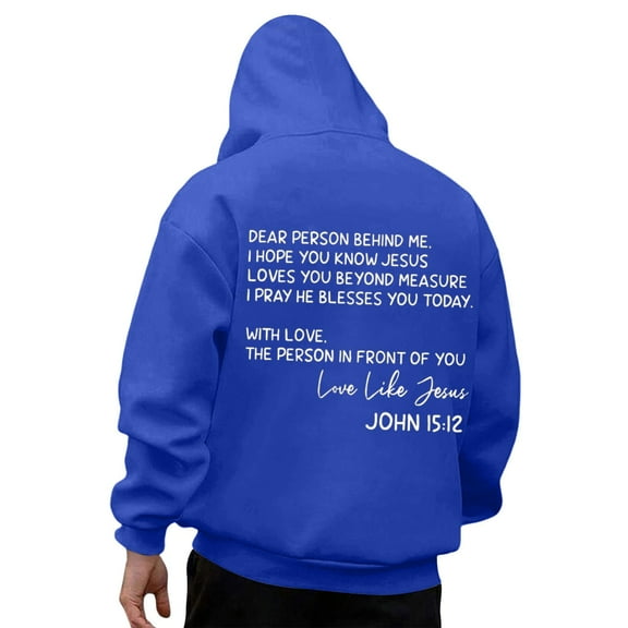 CONFREE Men's Hoodie Letter Prints Hoodies For Men Graphic Long Sleeve Casual Pullover Hooded Sweatshirts With Pockets