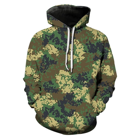 CONFREE Men's Hoodies Camouflage Prints Hoodies For Men Graphic Long Sleeve Casual Pullover Hooded Sweatshirts With Pockets