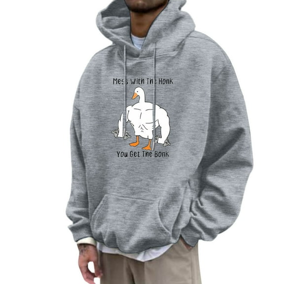 CONFREE Men's Hoodies Graphic Prints Hoodies For Men Long Sleeve Casual Pullover Hooded Sweatshirts With Pockets