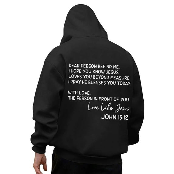 CONFREE Men's Hoodies Letter Prints Hoodies For Men Graphic Long Sleeve Casual Pullover Hooded Sweatshirts With Pockets