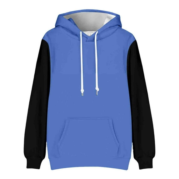 CONFREE Men's Hoodies Patchwork Color Hoodies For Men Long Sleeve Casual Pullover Hooded Sweatshirts With Pockets