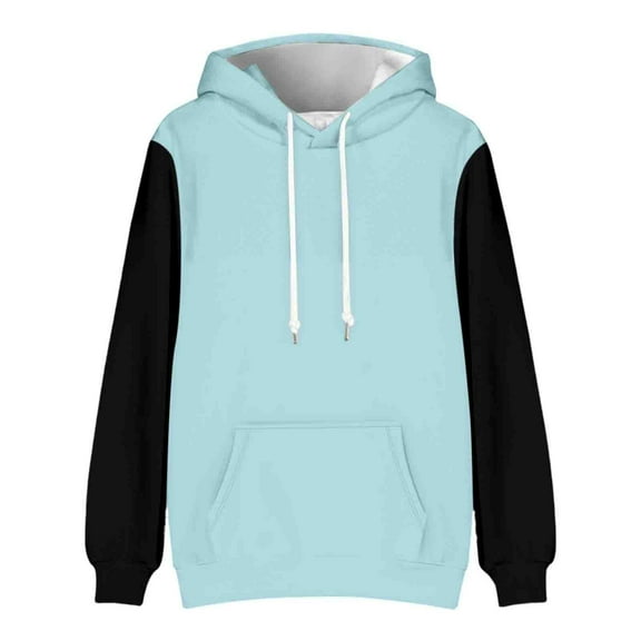 CONFREE Men's Hoodies Patchwork Color Hoodies For Men Long Sleeve Casual Pullover Hooded Sweatshirts With Pockets
