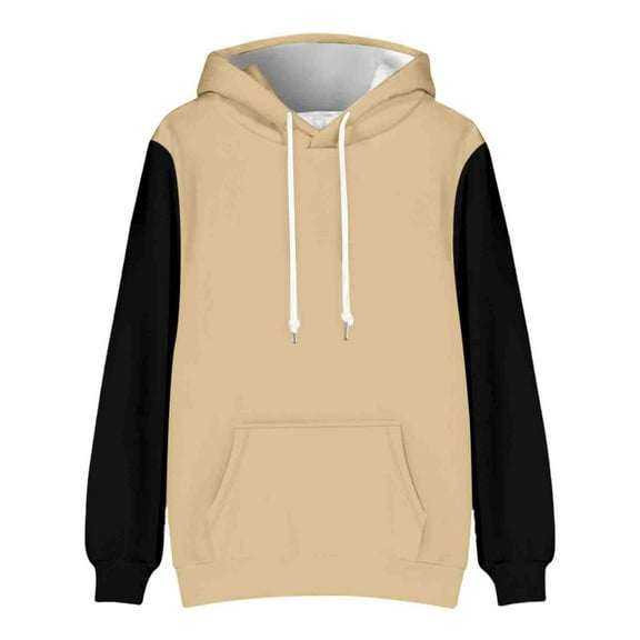 CONFREE Men's Hoodies Patchwork Color Hoodies For Men Long Sleeve Casual Pullover Hooded Sweatshirts With Pockets