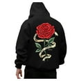 thumbnail image 1 of CONFREE Men's Hoodies Rose Prints Hoodies For Men Graphic Long Sleeve Casual Pullover Hooded Sweatshirts With Pockets, 1 of 8
