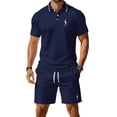 thumbnail image 1 of CONFREE Mens 2 Peice Shorts Sets Casual Men's Summer Outfits Set Graphic Polo Shirts Shorts Athletic Sweat Suit for Men, 1 of 6