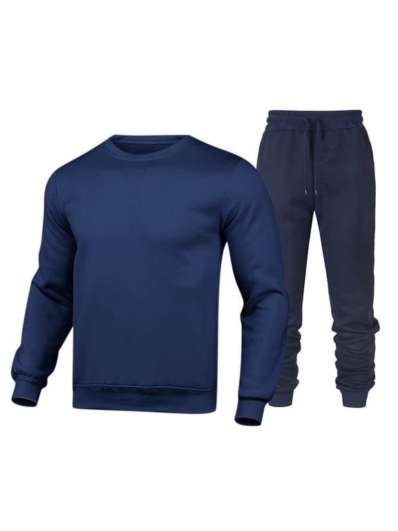 Mens 2 Peice Sweatsuit Casual Men's Jogging Tracksuit Set Soft Pullover Sweatshirts Pants Warm Fall Winter Sweat Suit for Men