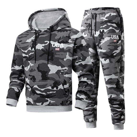 CONFREE Mens 2 Peice Sweatsuit Casual Men's Jogging Tracksuit Set Pullover Hoodies Pants Athletic Sweat Suit for Men