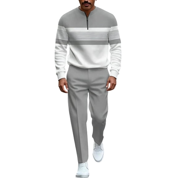 CONFREE Mens 2 Peice Sweatsuit Casual Men's Jogging Tracksuit Set Graphic Sweatshirts Pants Athletic Sweat Suit for Men
