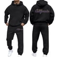 thumbnail image 1 of CONFREE Mens 2 Peice Sweatsuit Casual Men's Jogging Tracksuit Set Letter Graphic Pullover Hoodies Pants Athletic Sweat Suit for Men, 1 of 7