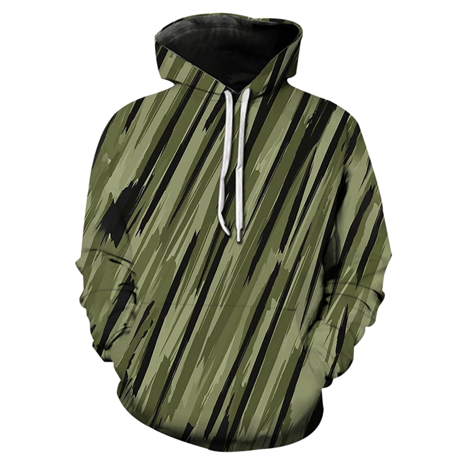 CONFREE Mens Hoodie Camouflage Prints Hoodies For Men Graphic Long Sleeve Casual Pullover Hooded Sweatshirts With Pockets