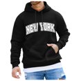 thumbnail image 1 of CONFREE Mens Hoodie City Letter Prints Hoodies For Men Graphic Long Sleeve Casual Pullover Hooded Sweatshirts With Pockets, 1 of 4