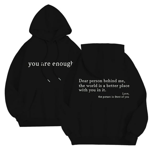 CONFREE Mens Hoodie Letter Prints Hoodies For Men Graphic Long Sleeve Casual Pullover Hooded Sweatshirts With Pockets