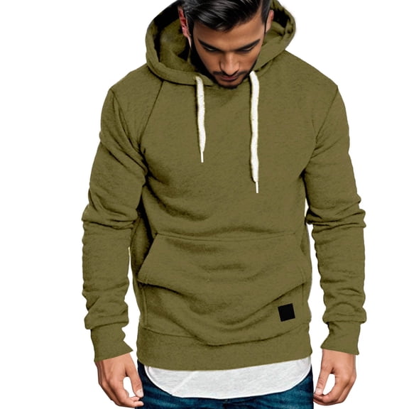 Men Hoodies Sweatshirts Long Sleeve Solid Lightweight Casual main image 1