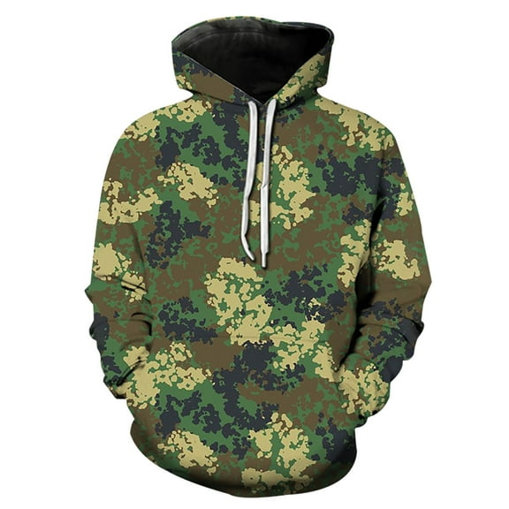 CONFREE Mens Hoodies Camouflage Prints Hoodies For Men Graphic Long Sleeve Casual Pullover Hooded Sweatshirts With Pockets