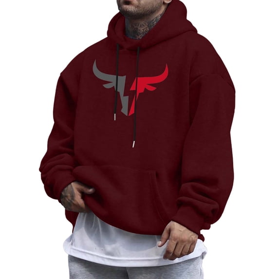 CONFREE Mens Hoodies Casual Prints Hoodies For Men Graphic Long Sleeve Pullover Hooded Sweatshirts With Pockets