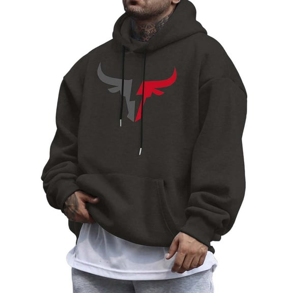 CONFREE Mens Hoodies Casual Prints Hoodies For Men Graphic Long Sleeve Pullover Hooded Sweatshirts With Pockets