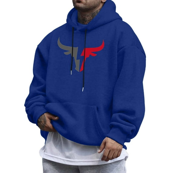 CONFREE Mens Hoodies Casual Prints Hoodies For Men Graphic Long Sleeve Pullover Hooded Sweatshirts With Pockets