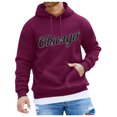 thumbnail image 1 of CONFREE Mens Hoodies City Letter Prints Hoodies For Men Graphic Long Sleeve Casual Pullover Hooded Sweatshirts With Pockets, 1 of 4