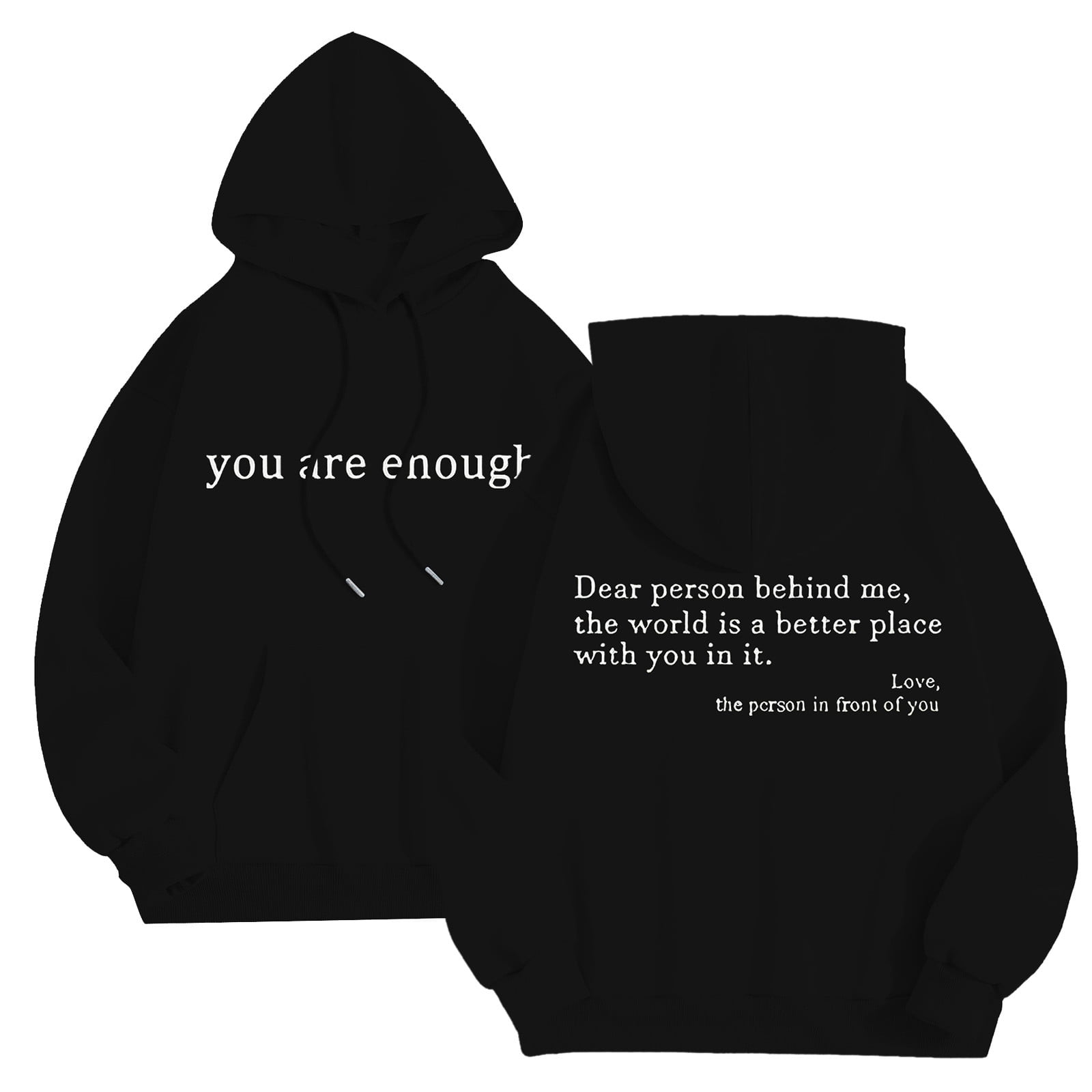 CONFREE Mens Hoodies Letter Prints Hoodies For Men Graphic Long Sleeve Casual Pullover Hooded Sweatshirts With Pockets